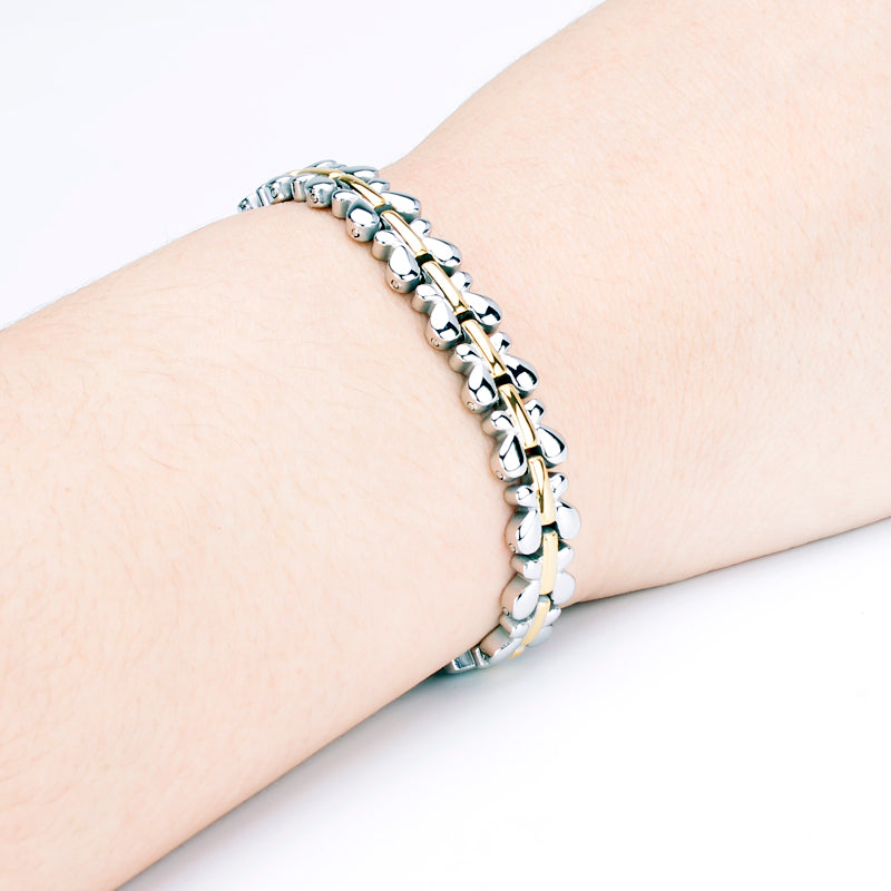 Stainless Steel Energy Bracelet 4-in-1. Silver/Gold color. Model SY087J