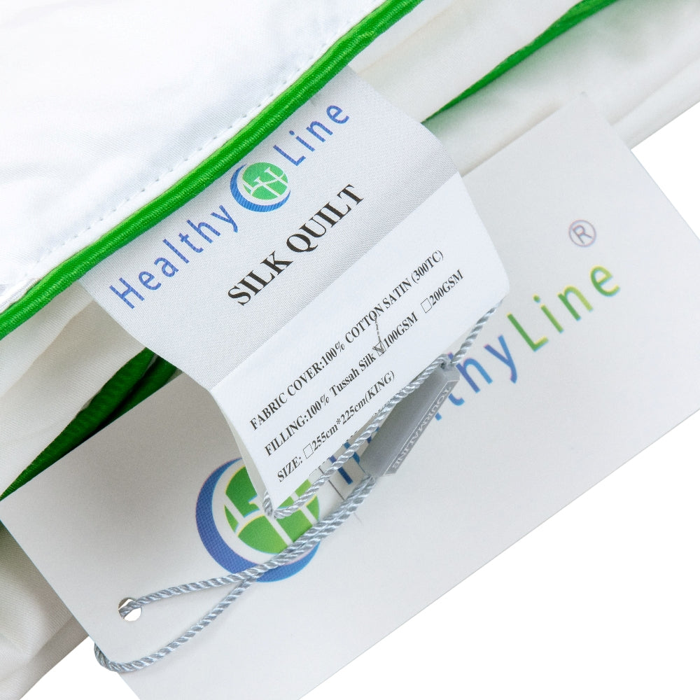 100% Natural Pure Wild Long-Strand Silk Filled All-Season Comforter Lightweight | 100 GSM/200 GSM in 100% Cotton-Satin 60S
