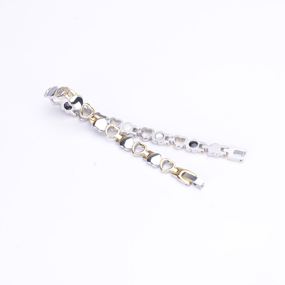 Stainless Steel Energy Bracelet 4-in-1. 9 Colors available. Model B041-Hearts