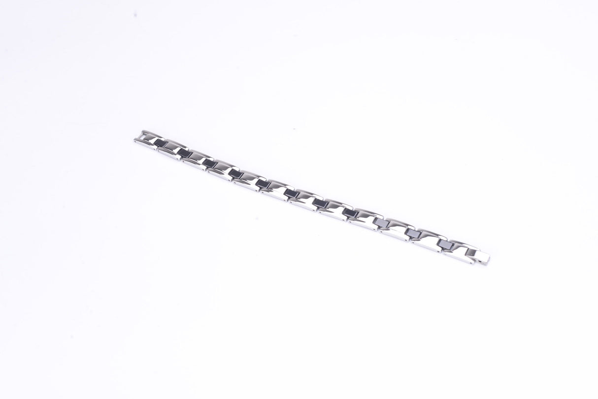 Stainless Steel Energy Bracelet 4-in-1. Silver/Black color. Model SY370D