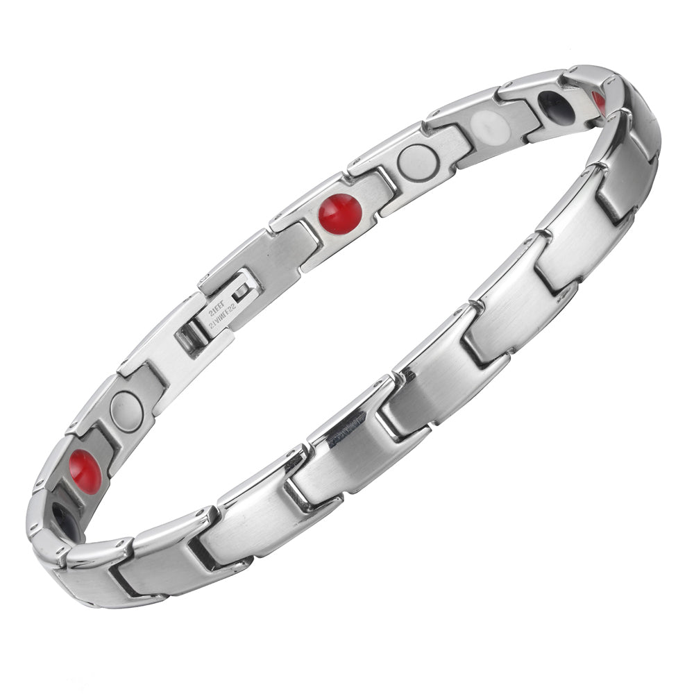 Stainless Steel Energy Bracelet 4-in-1. 2 Colors available. Model B001W