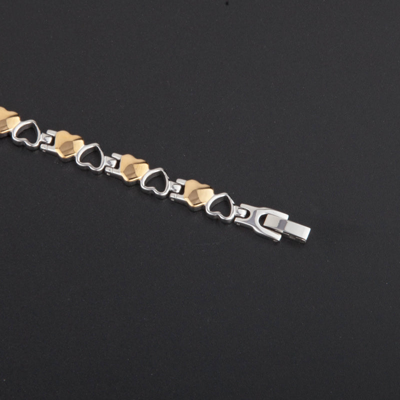 Stainless Steel Energy Bracelet 4-in-1. 9 Colors available. Model B041-Hearts