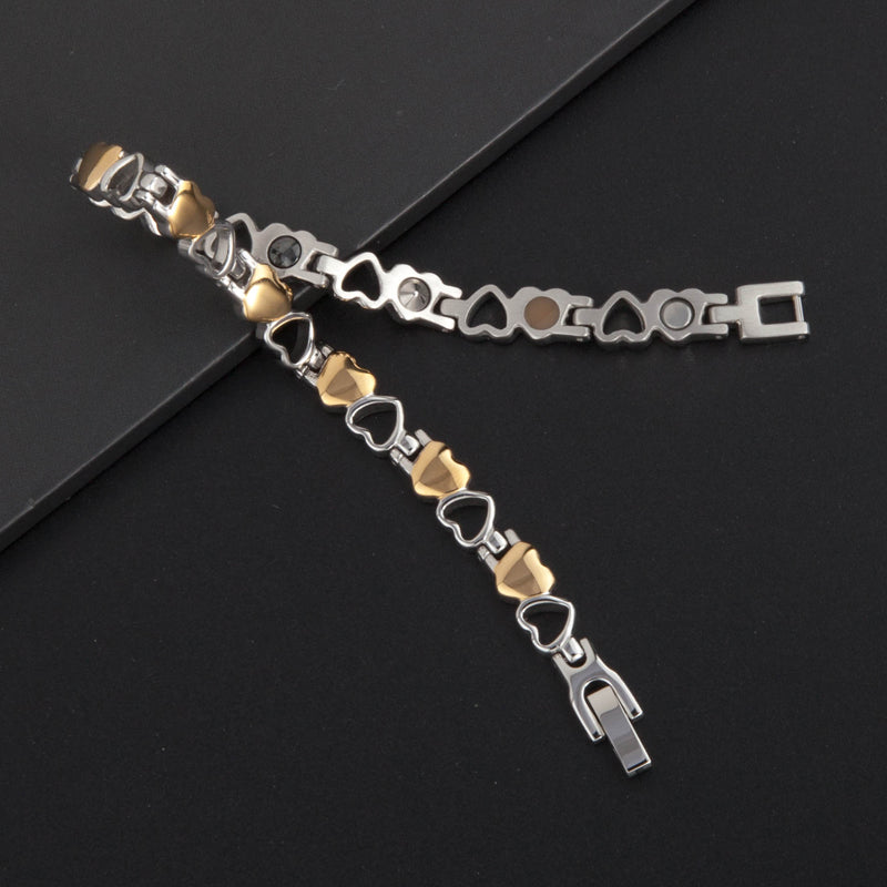 Stainless Steel Energy Bracelet 4-in-1. 9 Colors available. Model B041-Hearts