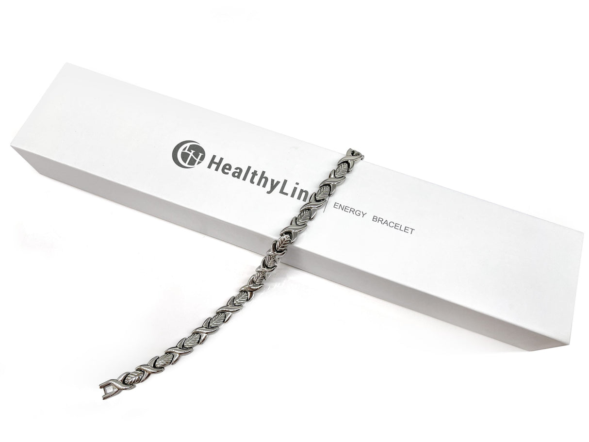 Stainless Steel Energy Bracelet 4-in-1. Silver color. Model BR-S-273