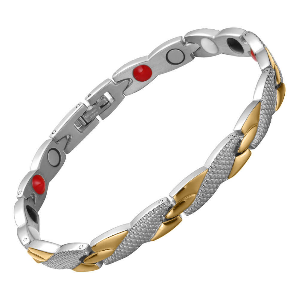 Stainless Steel Energy Bracelet 4-in-1. 2 Colors available. Models B025