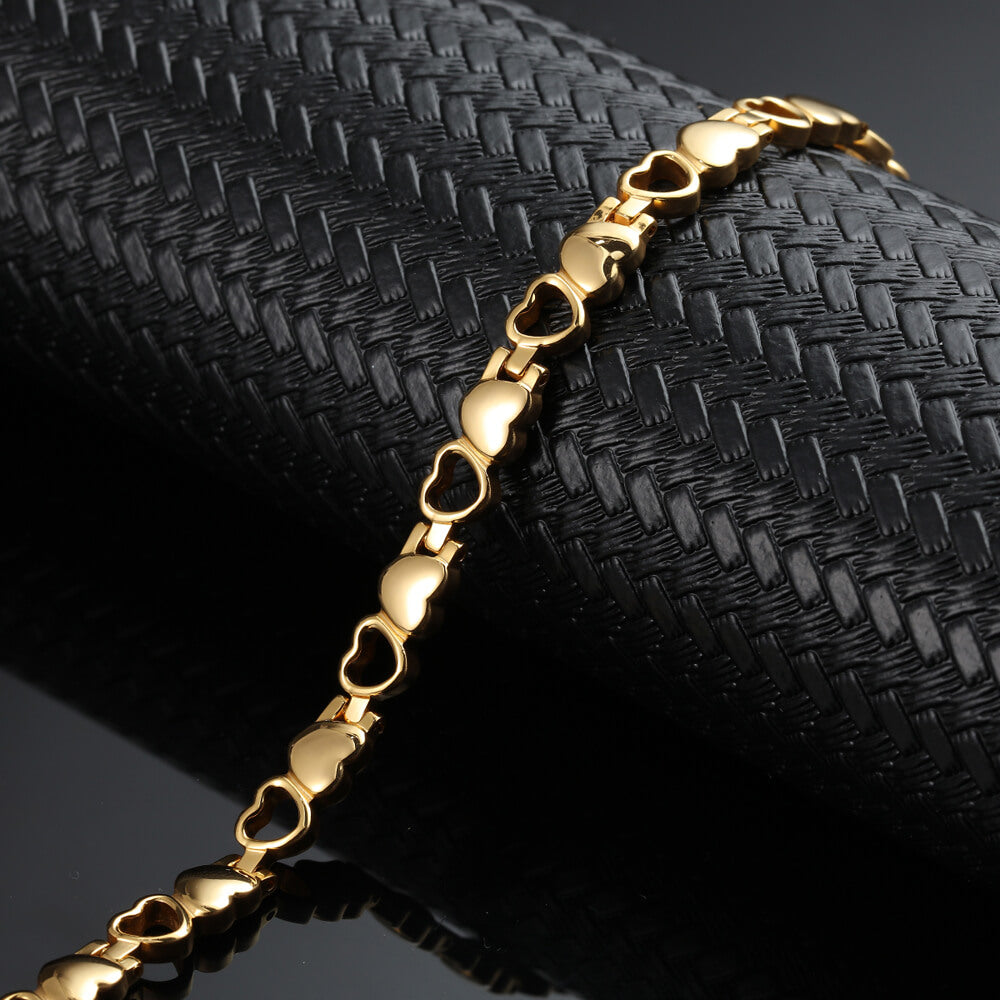 Stainless Steel Energy Bracelet 4-in-1. 9 Colors available. Model B041-Hearts