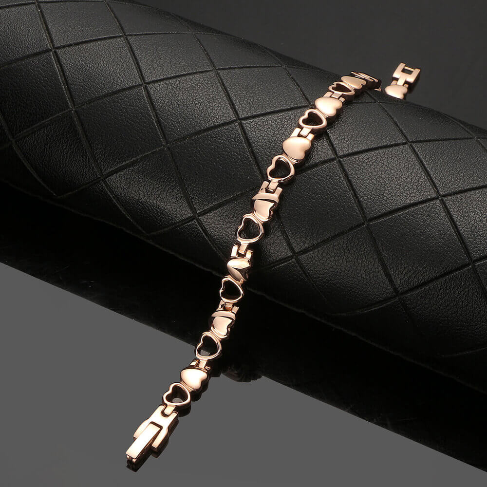 Stainless Steel Energy Bracelet 4-in-1. 9 Colors available. Model B041-Hearts