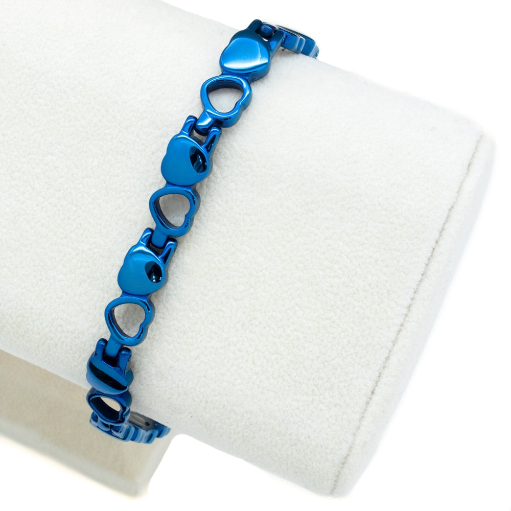 Stainless Steel Energy Bracelet 4-in-1. Blue Color. Model BR-S-149