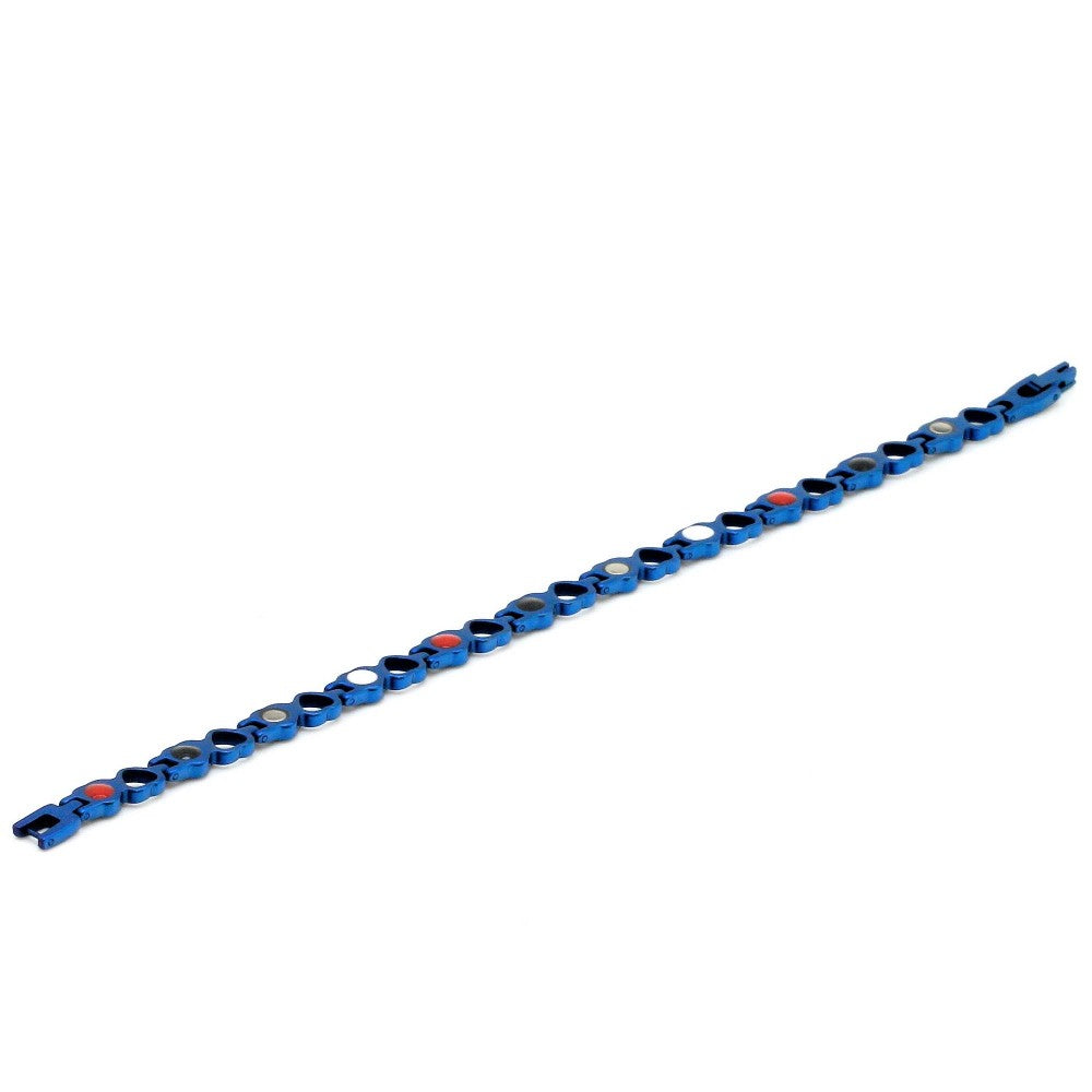 Stainless Steel Energy Bracelet 4-in-1. Blue Color. Model BR-S-149