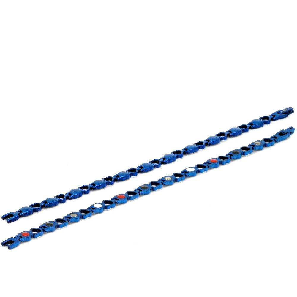 Stainless Steel Energy Bracelet 4-in-1. Blue Color. Model BR-S-149