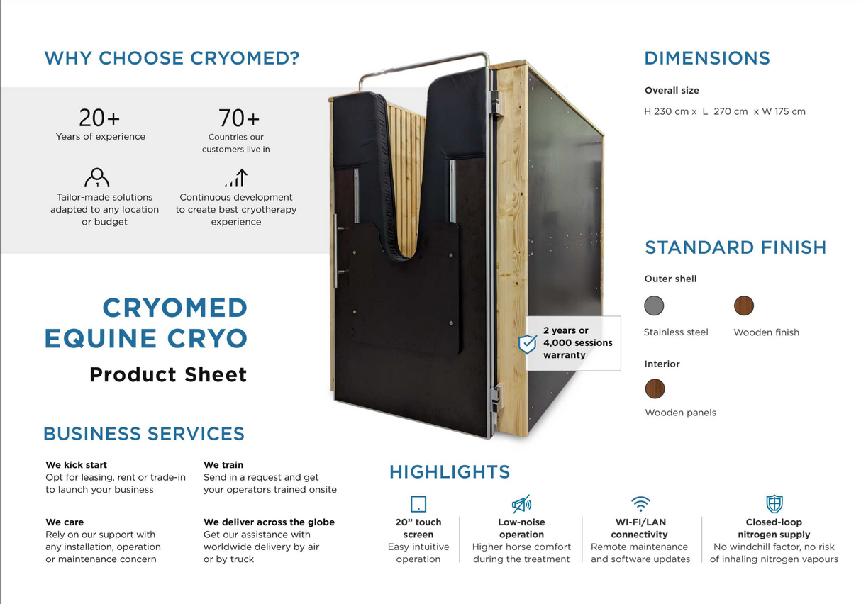 Cryomed Equine Cryo Sauna - Advanced Equine Cryotherapy Machine for Horses