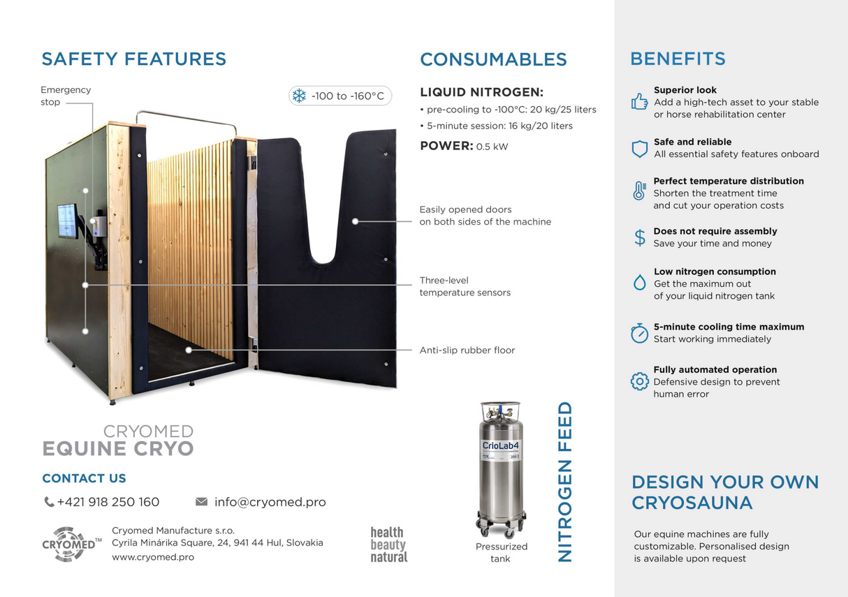 Cryomed Equine Cryo Sauna - Advanced Equine Cryotherapy Machine for Horses