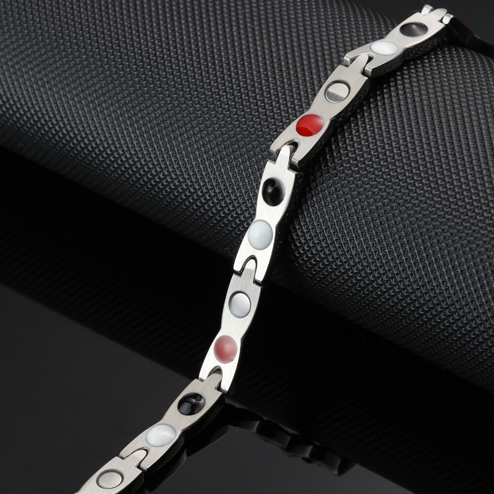 Stainless Steel Energy Bracelet 4-in-1. 2 Colors available. Models B025
