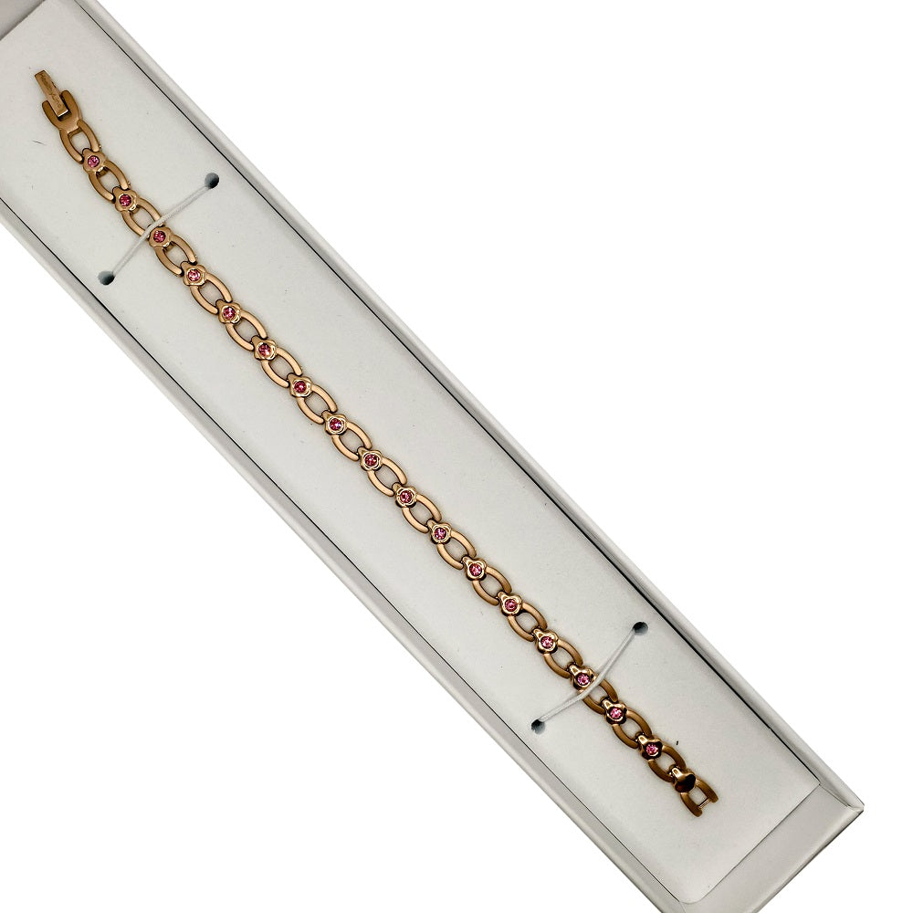 Stainless Steel Energy Bracelet 4-in-1 with Crystals. 2 Colors available. Model B557W