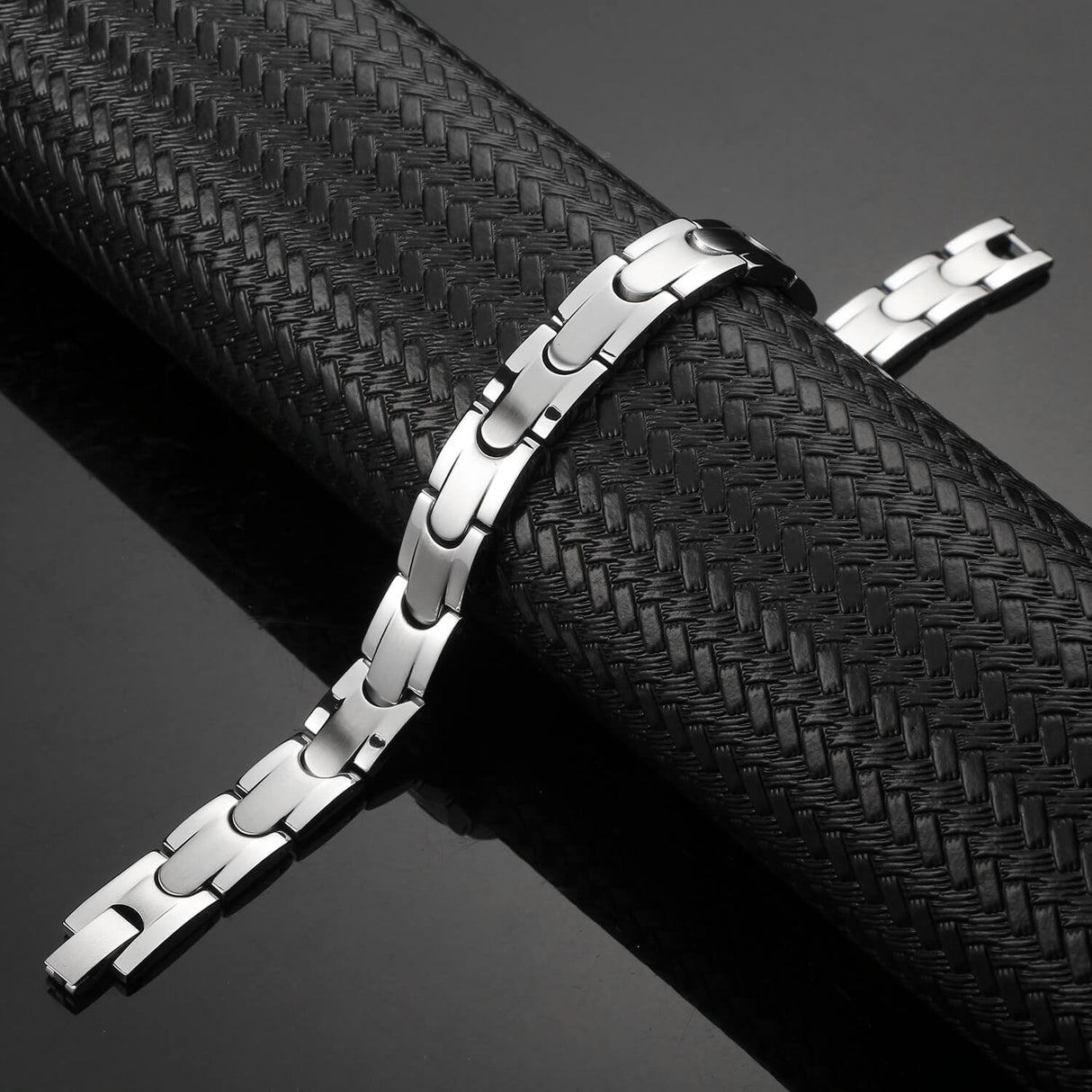 Stainless Steel Energy Bracelet 4-in-1. 2 Colors available. Model B113