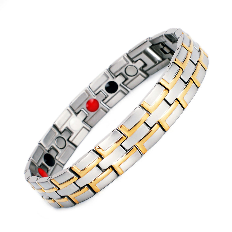 Stainless Steel Energy Bracelet 4-in-1. 2 Colors available. Model B041